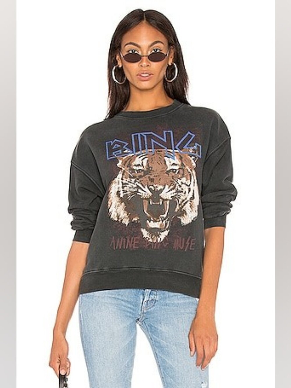 Anine Bing Tiger Sweatshirt in Black